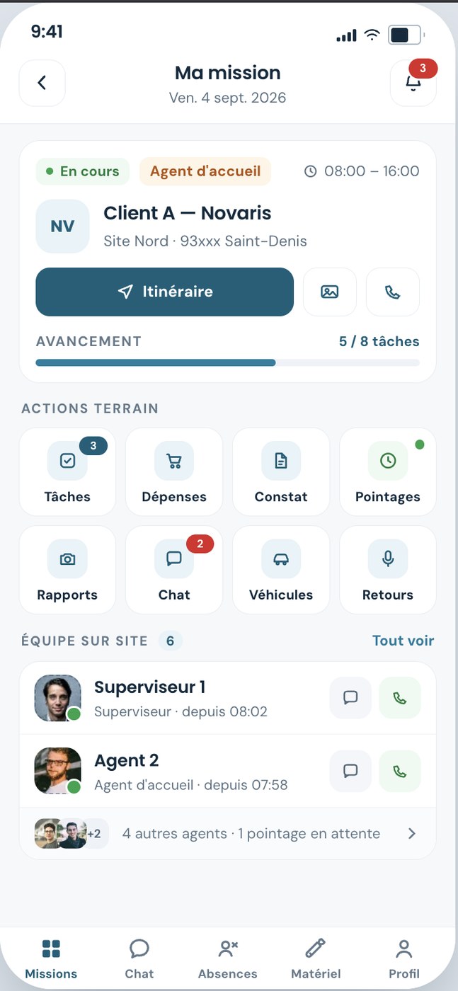 FieldOps mobile — application terrain des agents IDEO